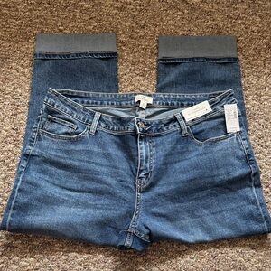 Maurices Blue Cropped Jeans with Knit Ankles